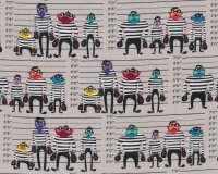 Patchworkstoff PRISONER LINEUP, witzige Ganoven,...