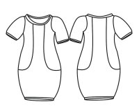 Zwischenmass Schnittmuster KLEID MIT KLEINEM KRAGEN, 168 M (Mittlerer Umfang)