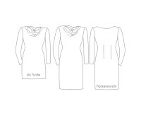 Zwischenmass Schnittmuster KLEID MIT WASSERFALLAUSSCHNITT, 168 M (Mittlerer Umfang)