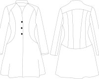 Zwischenmass Schnittmuster GEHROCKBLUSE MIT STEHKRAGEN, 168 M (Mittlerer Umfang)