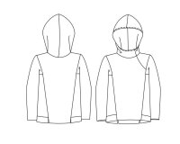 Zwischenmass Schnittmuster KAPUZENPULLOVER, 168 M (Mittlerer Umfang)