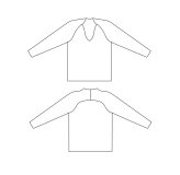 Zwischenmass Schnittmuster PULLOVER MIT TIEFEM AUSSCHNITT, 168 K (Kleiner Umfang)