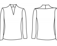 Zwischenmass Schnittmuster SHIRT MIT V-AUSSCHNITT, 168 M (Mittlerer Umfang)