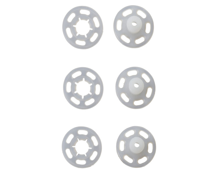 Annäh-Druckknöpfe aus Kunststoff, weiß-transparent, Prym 7 mm