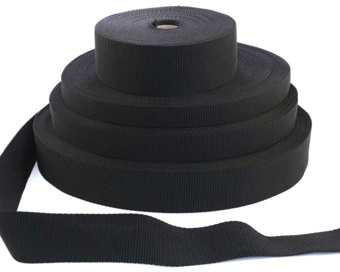 Gurtband aus Polyester HERKULES, schwarz 25 mm
