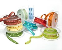 Rips-Webband POIS, Punkte, 10 mm, 20 Farben, hellblau-petrol