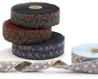 Jacquardband KLEINE HECKENROSE, 2,5 cm breit, 11...