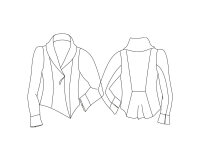 Zwischenmass Schnittmuster JACKE MIT MANSCHETTEN, 168 K (Kleiner Umfang)