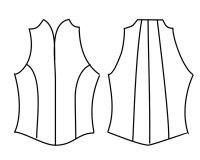Zwischenmass Schnittmuster TOP MIT TULPENKRAGEN, 168 K (Kleiner Umfang)