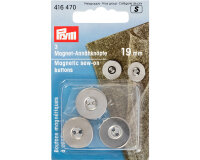 Magnetknöpfe zum Annähen, Prym silber