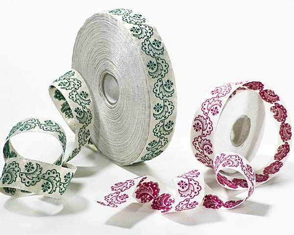 Jacquardband TORTENSPITZE, 2 cm breit, 4 Farbvarianten, gebrochenes weiß-hellblau