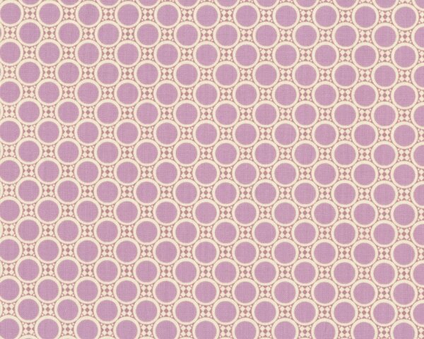 Patchworkstoff GYPSY CARAVAN mit Kreis-Muster, lavendel-creme