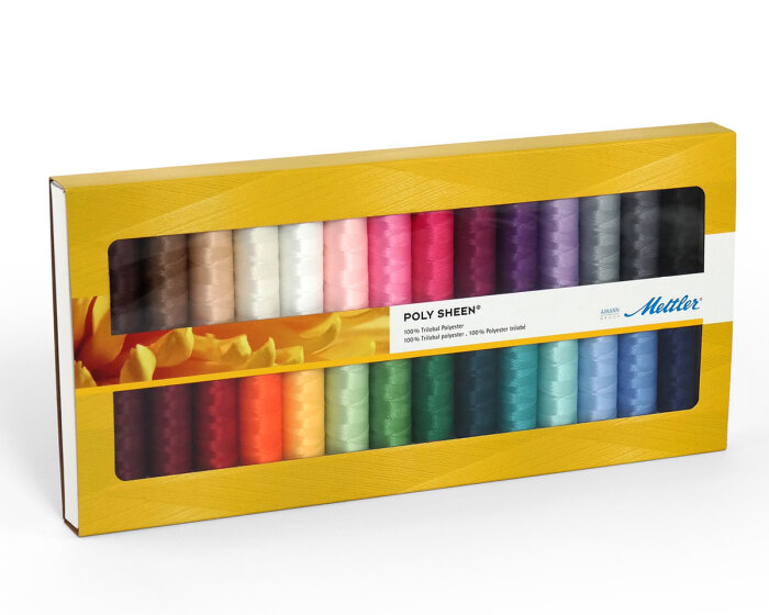 Stickgarnset POLY SHEEN, 200 m, 3 Varianten, Mettler 18 Garne im Set