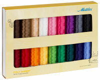 Stickgarnset POLY SHEEN, 200 m, 3 Varianten, Mettler 18 Garne im Set