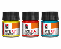 Stoffmalfarbe TEXTIL PLUS für dunkle Stoffe, Marabu 50 ml zitron