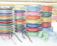 Vichykaroband VICHY, 14 Farben, 4 Breiten braun 15 mm