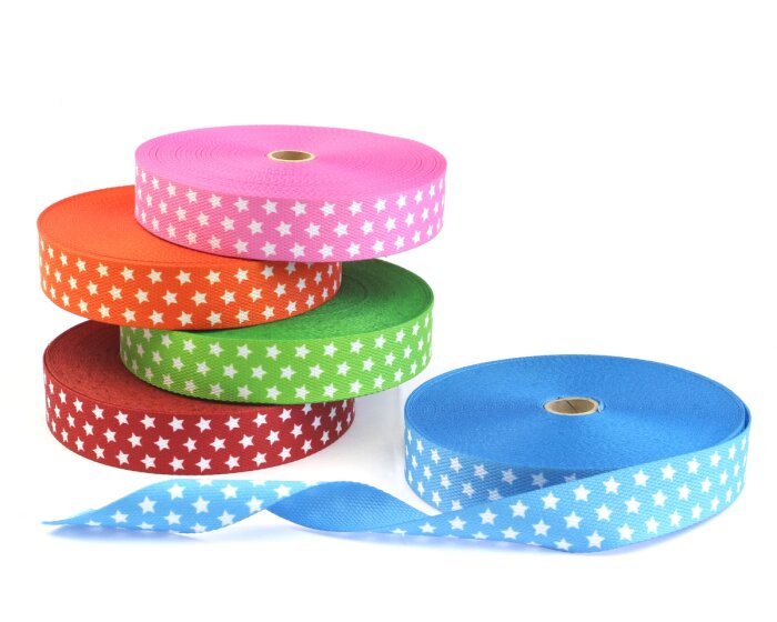 Gurtband STELAR, Sterne, 30 mm breit, 12 Farben, dunkelblau