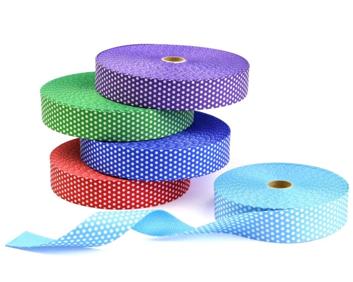 Gurtband PUNKTO, Punkte, 30 mm breit, 14 Farben, grasgrün