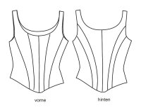 Zwischenmass Schnittmuster KORSAGE MIT RUNDAUSSCHNITT, 168 K (Kleiner Umfang)