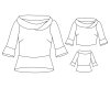 Zwischenmass Schnittmuster LÄSSIGE BLUSE, 168 K (Kleiner Umfang)