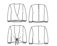 Zwischenmass Schnittmuster BLUSE ZUM BINDEN, 168 K (Kleiner Umfang)