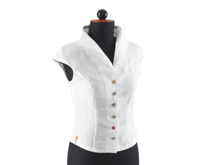 Zwischenmass Schnittmuster BLUSE MIT ÜBERZOGENEN SCHULTERN, 168 K (Kleiner Umfang)