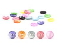 Kunststoffknopf SKIZZENWIESE, Laser-Blüten, Union Knopf gelb