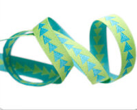 Webband GEZACKTES, Dreieckstreifen, 10 mm breit, 5 Farben hellgrün-türkis