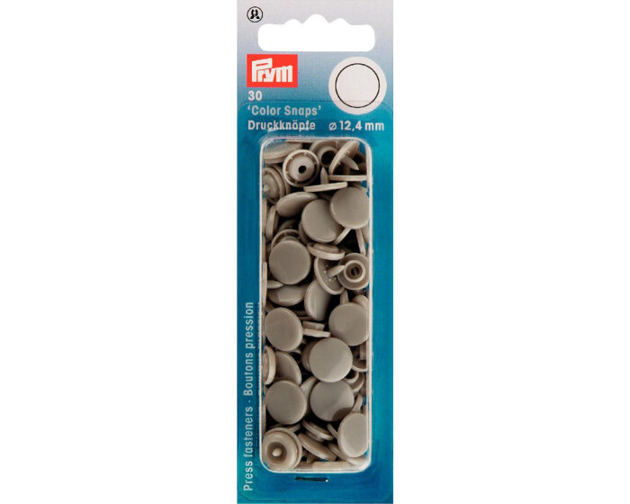 Kunststoff-Druckknöpfe COLOR SNAPS, 43 Farben, Prym grau