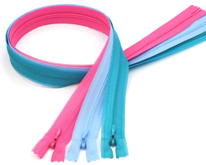 Nahtverdeckter Reißverschluss PREMIUM aqua 20 cm