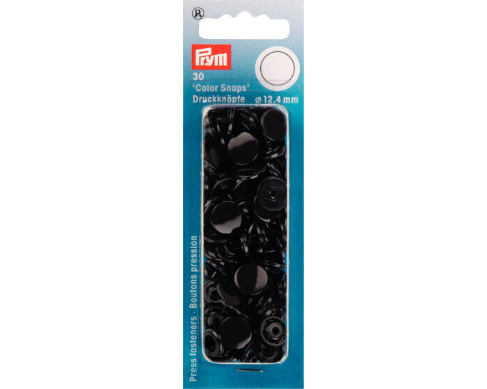 Kunststoff-Druckknöpfe COLOR SNAPS, 43 Farben, Prym schwarz