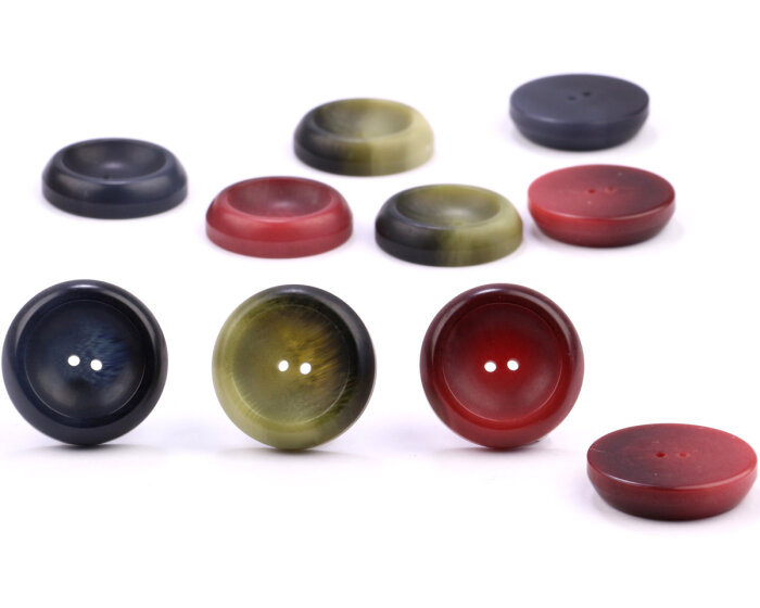 Kunststoffknopf DERBY, verwischte Optik, 28 mm, Union Knopf marineblau