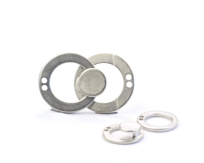 Metallschließe RUNDLING, silber matt, Union Knopf 50 mm