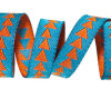 Webband GEZACKTES, Dreieckstreifen, 10 mm breit, 5 Farben türkis-orange