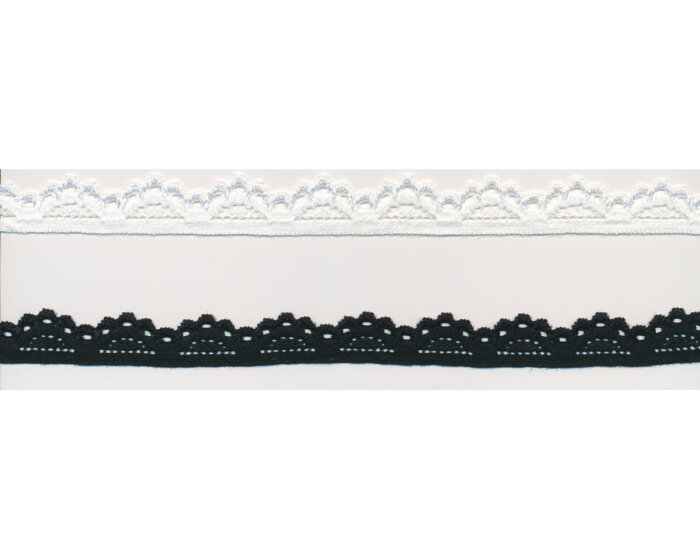 Elastische Wäschespitze COLETTE, 17 mm breit, 2 Farben schwarz