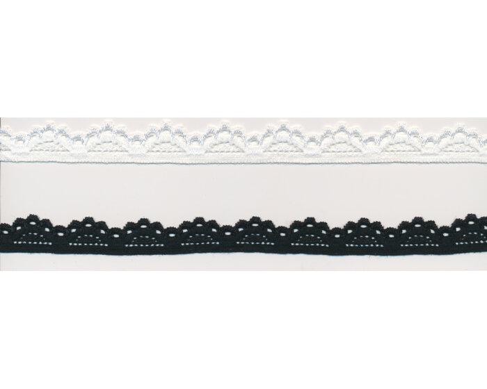 Elastische Wäschespitze COLETTE, 17 mm breit, 2 Farben schwarz