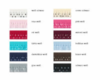 Elastisches Rüschenband PÜNKTCHEN, 10 mm rot-weiß