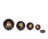 Kunststoffknopf JETLACK mit angedeuteter Steppnaht, dunkelbraun 24 mm