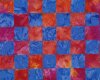 Batik-Patchworkstoff ARTISAN BATIKS, Karo, ultramarinblau-orangerot