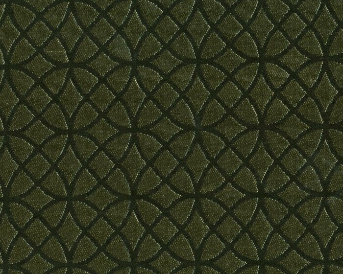 Dekostoff ASOKO, Kreis-Ornamente, altgold-schwarz