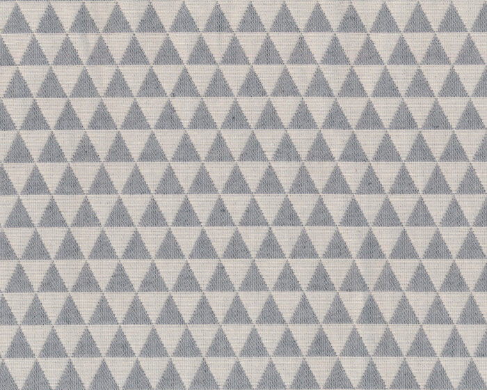 Jacquard-Dekostoff EMANUELLA, Dreiecke, steingrau-wollweiß