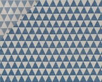Jacquard-Dekostoff EMANUELLA, Dreiecke, jeansblau-wollweiß