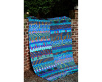 Batik-Patchworkstoff ARTISAN BATIKS, Karo, grüngrau-hellrosa