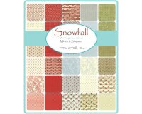 Patchworkstoff SNOWFALL PRINTS, Paisleys, stumpfes hellblau-stumpfes rot, Moda Fabrics