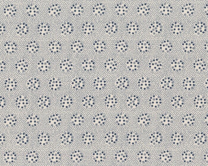 Patchworkstoff SNOWMAN GATHERINGS III, Pünktchen-Kreise, nachtblau-gebrochenes weiß, Moda Fabrics