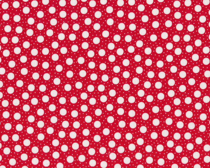 Patchworkstoff RED DOT...GREEN DASH, Punkte, rot-weiß, Moda Fabrics