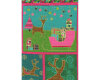 60-cm-Rapport Metallic-Patchworkstoff MERRY LITTLE CHRISTMAS, Weihnachtsbilder, grasgrün-fuchsia