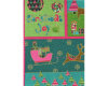 60-cm-Rapport Metallic-Patchworkstoff MERRY LITTLE CHRISTMAS, Weihnachtsbilder, grasgrün-fuchsia