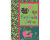 60-cm-Rapport Metallic-Patchworkstoff MERRY LITTLE CHRISTMAS, Weihnachtsbilder, grasgrün-fuchsia