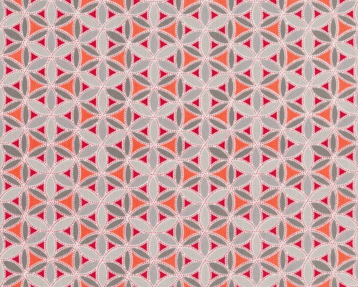 Patchworkstoff SPARKLE, Fliesenmuster, grau-rot